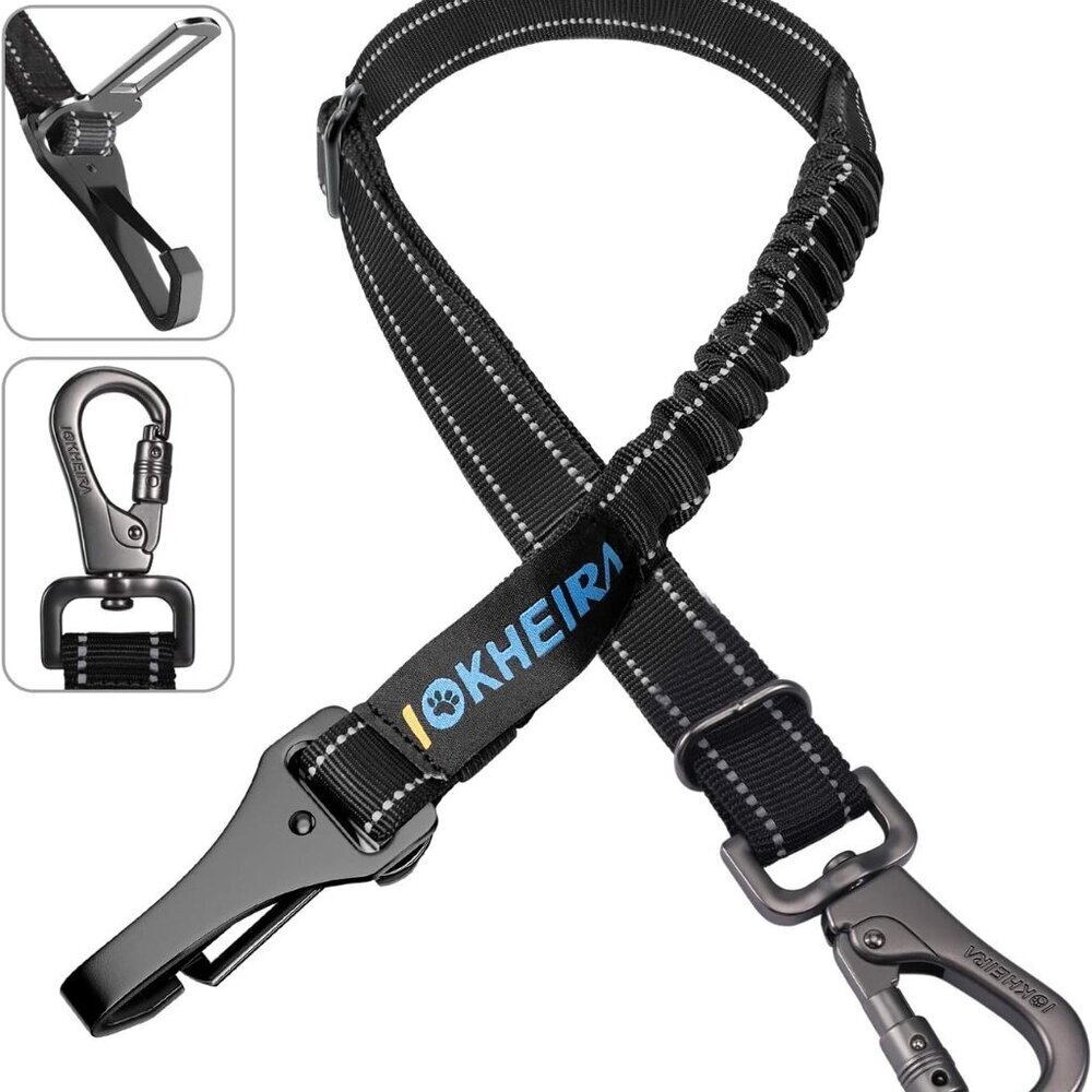Dog Seat Belt 3-in-1 Car Harness for Dogs Adjustable Safety Seatbelt for Car Dur